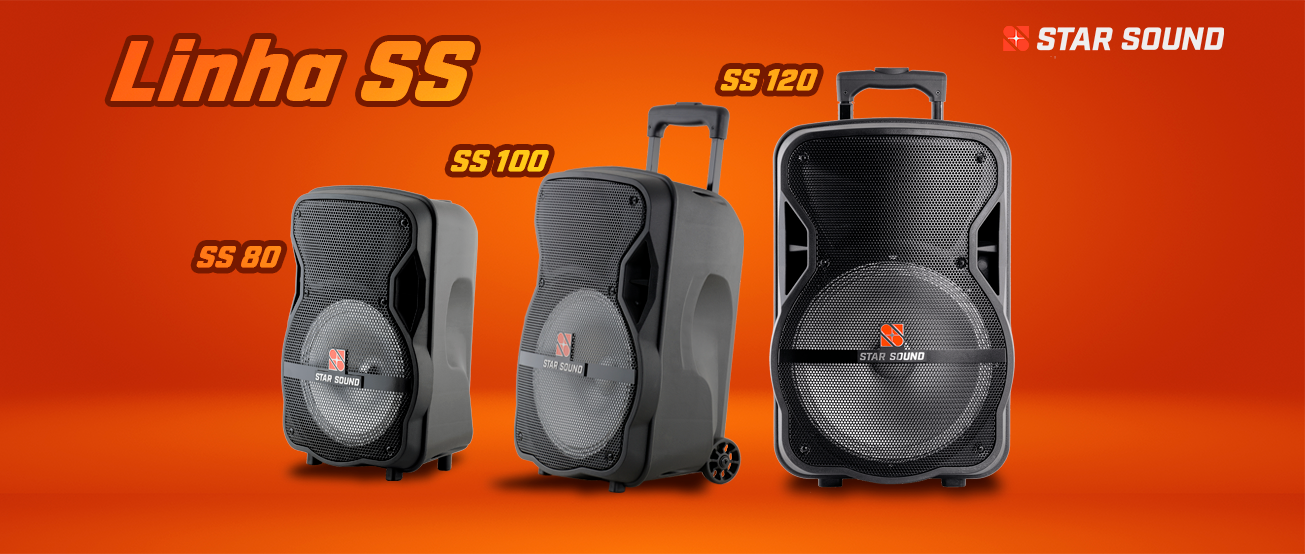 Linha SS da STARSOUND! Caixas de Som Portáteis que trazem músicas aos seus ouvidos.
